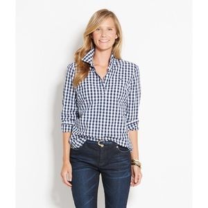 Vineyard Vines Navy and White Gingham Button Down